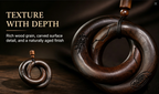 Interlocking Ebony Ring Pendant Necklace – Hand-Carved Double Circle | Taoist Eternity Symbol | Heritage Woodcraft Jewelry