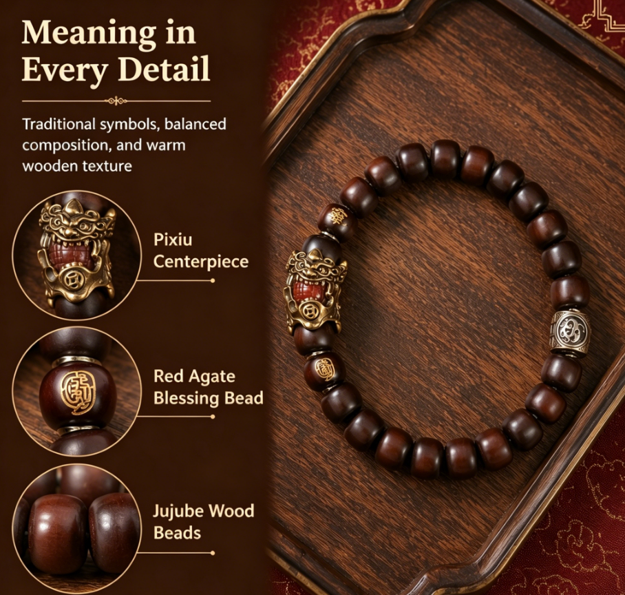Pixiu Jujube Wood Bracelet