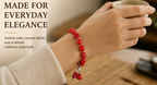 Cinnabar Hundred Treasures Bracelet – Hand-Carved Pixiu, Lotus & Fortune Symbols | Deep Red Vermilion | Full Blessing Talisman