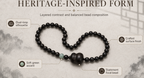 Black Sandalwood Double Wrap Bracelet – Carved Buddha Bead | Turquoise Accent | Grounding Protection Mala