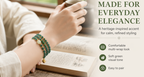 Green Phantom Quartz 108 Mala Bracelet – Full Prayer Bead Strand | Wrap Style | Gold Accents & White Jade Charm