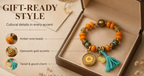 Tibetan Ushnisha Sitatapatra Bracelet – Beeswax Amber & Agarwood | Thangka Protection Coin | Turquoise Tassel Charm