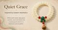 Dunhuang White Bodhi Seed Bracelet – Natural Prayer Beads | Jade & Coral Accent | Gourd Charm | Buddhist Meditation Jewelry
