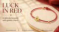 Red String Four-Leaf Clover Bracelet – Gold Lucky Charm | Traditional Protection Cord | Minimalist Fortune Jewelry | Everyday Wear