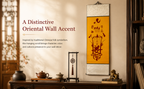 Hand-drawn-empowerment-Taoist Folk Talisman Scroll – Saffron & Cinnabar Hanging Wall Art | Traditional Chinese Folk Symbolism | Study, Tea Room & Living Space