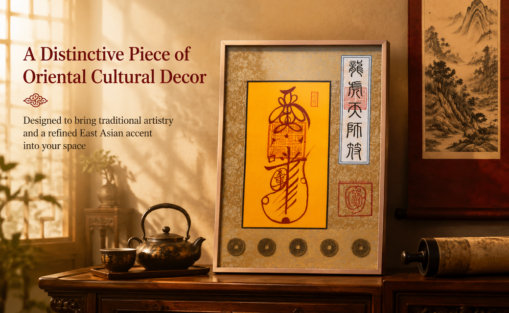 Hand-drawn-empowerment-Chinese Maoshan Taoist Safety & Blessing Talisman Decor