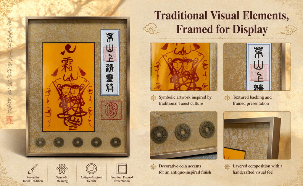 Talisman de couple taoïste Maoshan chinois
