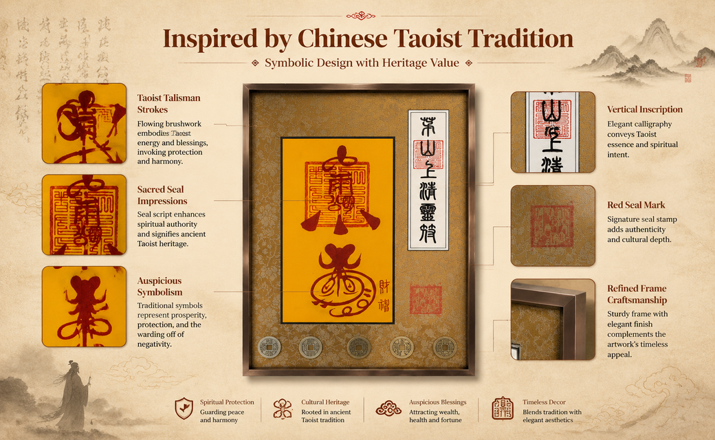 Hand-drawn-empowerment-Chinese Maoshan Taoist Wealth Attracting Talisman Ornament