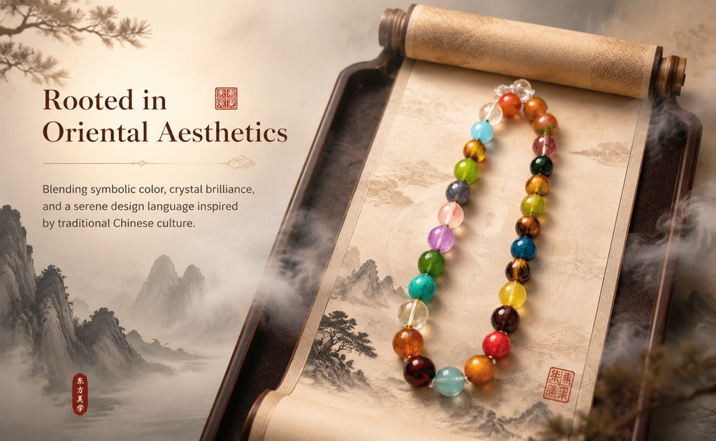 Five Elements Crystal Necklace – Natural Multi-Gemstone Beads | Chakra Balance & Feng Shui Jewelry | Handcrafted