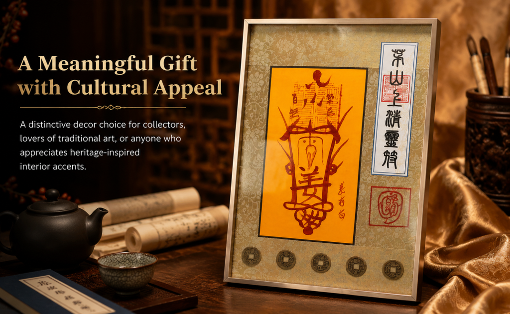 Hand-drawn-empowerment-Chinese Maoshan Taoist All Taboos Dispelling Talisman Ornament