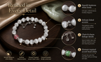 White Moonstone Cat's Eye Bracelet – Five Elements Accent Bead | Silver Charm & Lobster Clasp | Feng Shui Crystal Jewelry