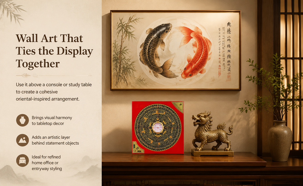 Traditional Chinese Luopan Feng Shui Compass – Decorative & Functional | Study, Entryway & Display Accent | Oriental Home Décor