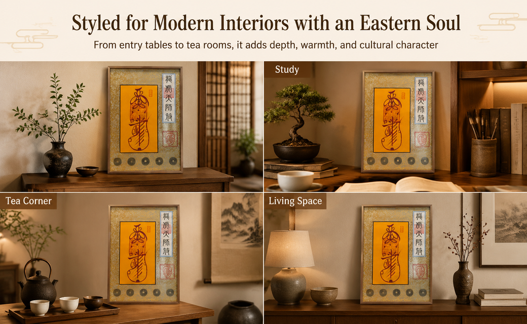 Hand-drawn-empowerment-Chinese Maoshan Taoist Safety & Blessing Talisman Decor