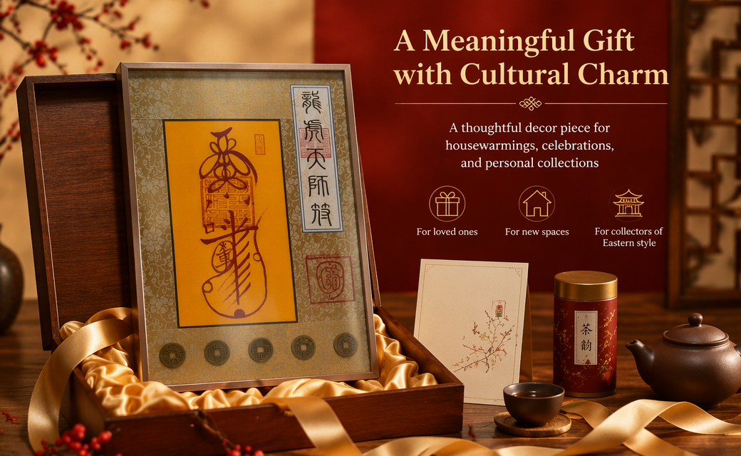 Hand-drawn-empowerment-Chinese Maoshan Taoist Safety & Blessing Talisman Decor