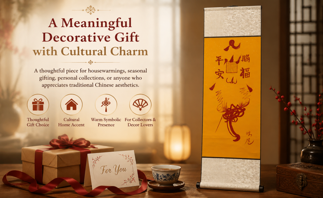 Hand-drawn-empowerment-Chinese Maoshan Taoist Peace Talisman Hanging Scroll